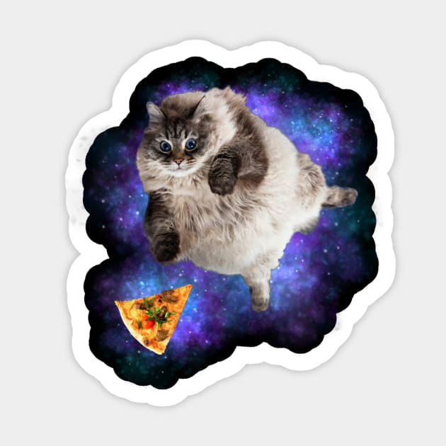 funny pizza cat galaxy Sticker by UnikRay